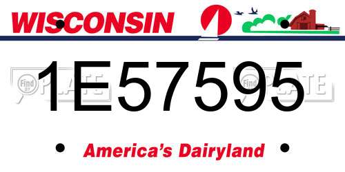 1E57595 Wisconsin License Plate