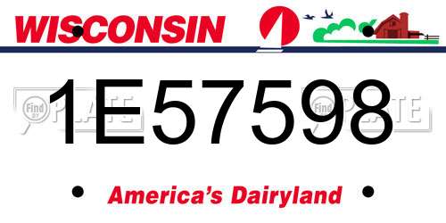1E57598 Wisconsin License Plate