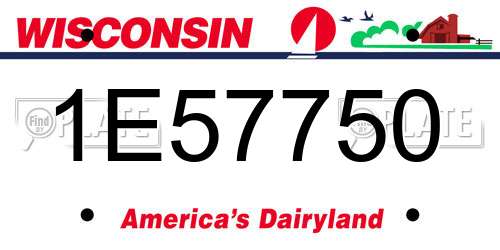 1E57750 Wisconsin License Plate