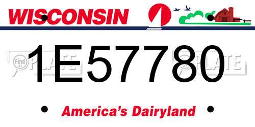 1E57780 Wisconsin License Plate