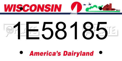 1E58185 Wisconsin License Plate