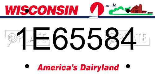 1E65584 Wisconsin License Plate