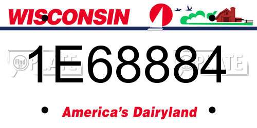 1E68884 Wisconsin License Plate