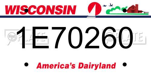 1E70260 Wisconsin License Plate