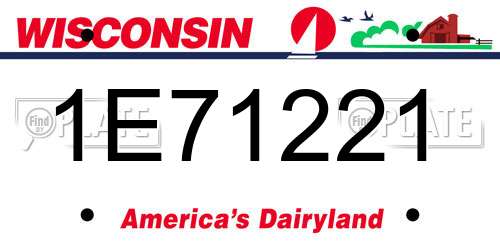 1E71221 Wisconsin License Plate