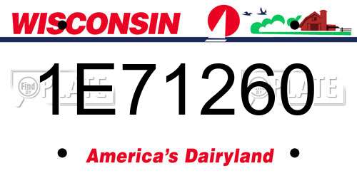 1E71260 Wisconsin License Plate