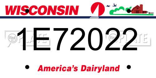 1E72022 Wisconsin License Plate