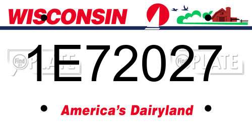 1E72027 Wisconsin License Plate