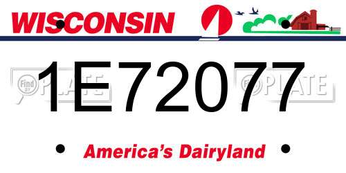 1E72077 Wisconsin License Plate
