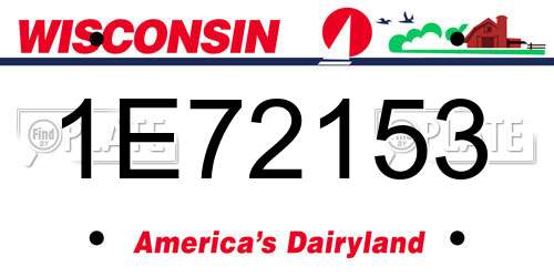 1E72153 Wisconsin License Plate
