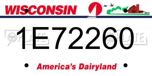 1E72260 Wisconsin License Plate