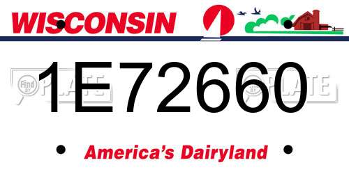 1E72660 Wisconsin License Plate
