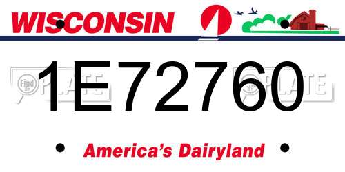 1E72760 Wisconsin License Plate