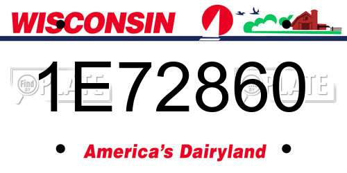 1E72860 Wisconsin License Plate