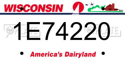 1E74220 Wisconsin License Plate