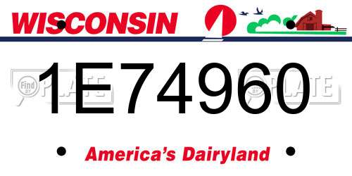 1E74960 Wisconsin License Plate