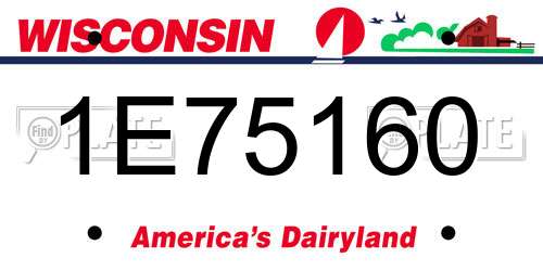 1E75160 Wisconsin License Plate