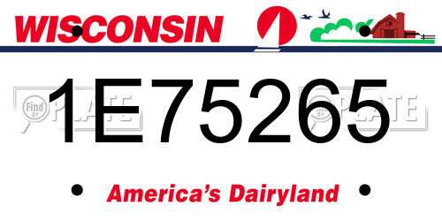 1E75265 Wisconsin License Plate