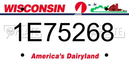 1E75268 Wisconsin License Plate