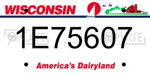 1E75607 Wisconsin License Plate