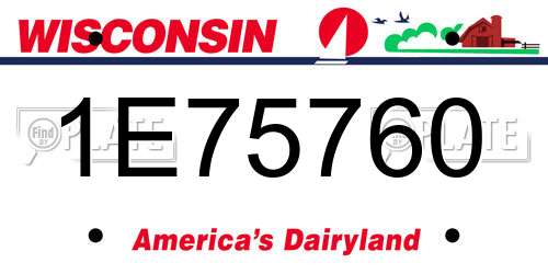 1E75760 Wisconsin License Plate