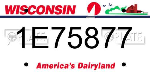1E75877 Wisconsin License Plate