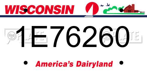 1E76260 Wisconsin License Plate