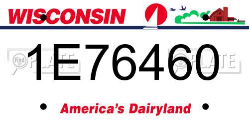 1E76460 Wisconsin License Plate