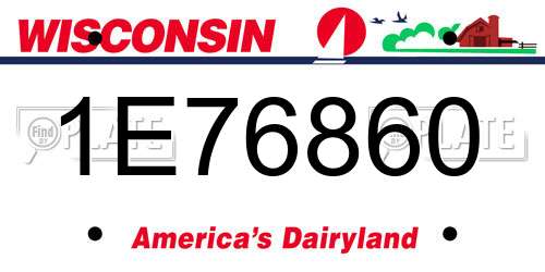 1E76860 Wisconsin License Plate