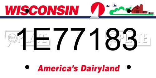 1E77183 Wisconsin License Plate