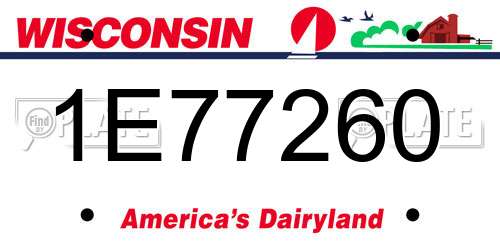 1E77260 Wisconsin License Plate