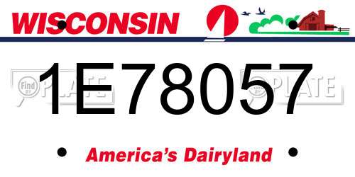1E78057 Wisconsin License Plate