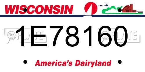 1E78160 Wisconsin License Plate