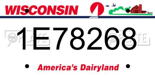 1E78268 Wisconsin License Plate