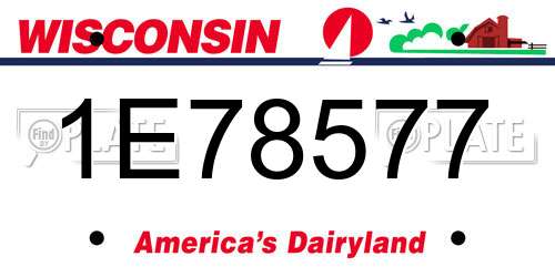 1E78577 Wisconsin License Plate
