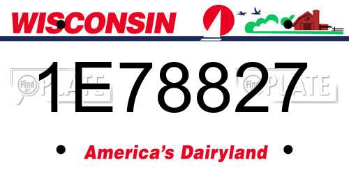 1E78827 Wisconsin License Plate