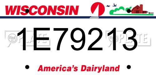 1E79213 Wisconsin License Plate