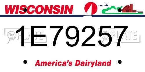 1E79257 Wisconsin License Plate