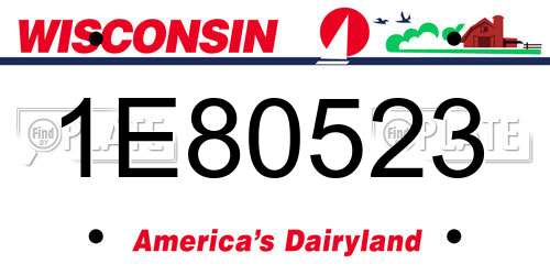 1E80523 Wisconsin License Plate