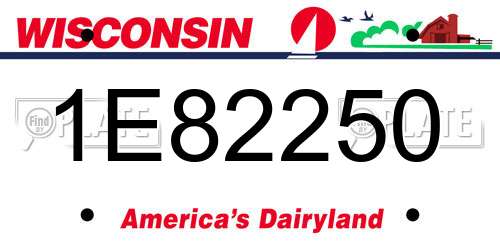 1E82250 Wisconsin License Plate