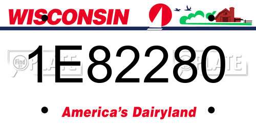 1E82280 Wisconsin License Plate