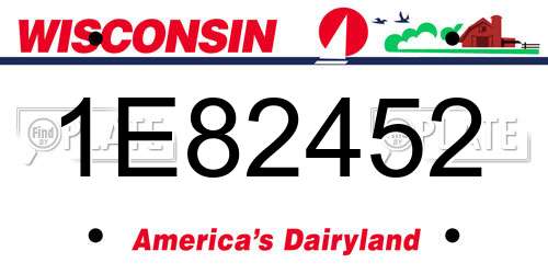 1E82452 Wisconsin License Plate