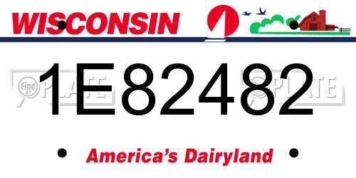 1E82482 Wisconsin License Plate