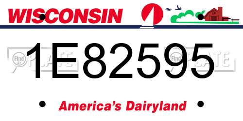 1E82595 Wisconsin License Plate