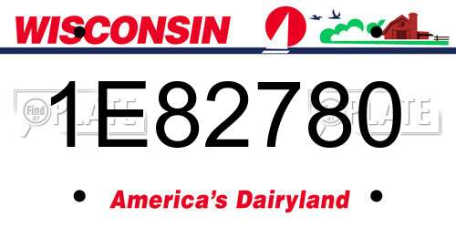 1E82780 Wisconsin License Plate