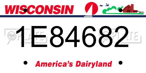 1E84682 Wisconsin License Plate
