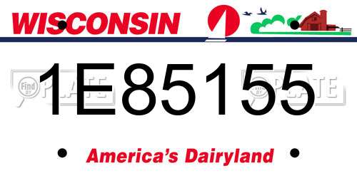 1E85155 Wisconsin License Plate