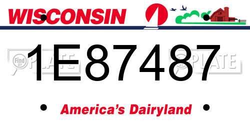 1E87487 Wisconsin License Plate