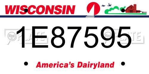 1E87595 Wisconsin License Plate
