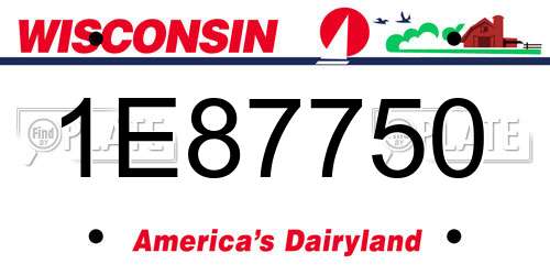 1E87750 Wisconsin License Plate